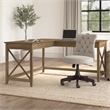 Key West 60W L Shaped Desk in Reclaimed Pine - Engineered Wood