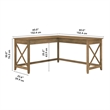 Key West 60W L Shaped Desk in Reclaimed Pine - Engineered Wood