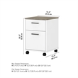Key West 2 Drawer Mobile File Cabinet in White and Gray - Engineered Wood