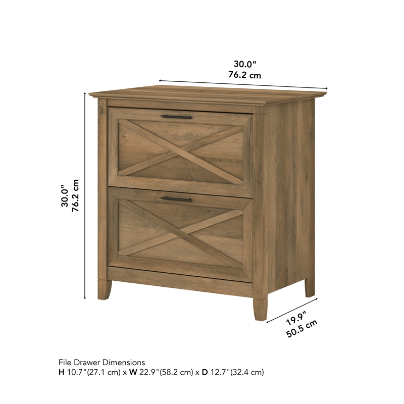 Key West 2 Drawer Lateral File Cabinet in Reclaimed Pine - Engineered Wood