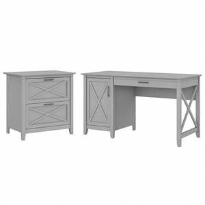 Key West 54W Computer Desk with File Cabinet