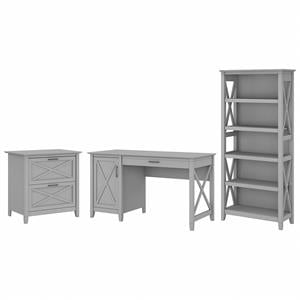 key west 54w desk with file cabinet and bookcase