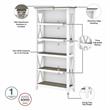 Key West 54W Desk with File Cabinet and Bookcase in White/Gray - Engineered Wood