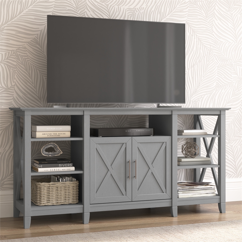 Key West Tall TV Stand for 65 Inch TV in Cape Cod Gray - Engineered Wood
