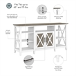Key West Tall TV Stand for 65 Inch TV in White and Gray - Engineered Wood