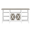 Key West Tall TV Stand for 65 Inch TV in White and Gray - Engineered Wood