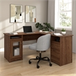 Cabot 60W L Shaped Computer Desk with Storage in Modern Walnut - Engineered Wood