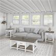 Key West Coffee Table with End Tables in White and Gray - Engineered Wood