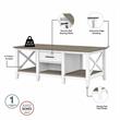 Key West Coffee Table with End Tables in White and Gray - Engineered Wood