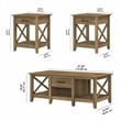 Key West Coffee Table with End Tables in Reclaimed Pine - Engineered Wood