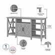 Key West TV Stand with Coffee and End Tables in Cape Cod Gray - Engineered Wood