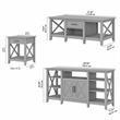 Key West TV Stand with Coffee and End Tables in Cape Cod Gray - Engineered Wood