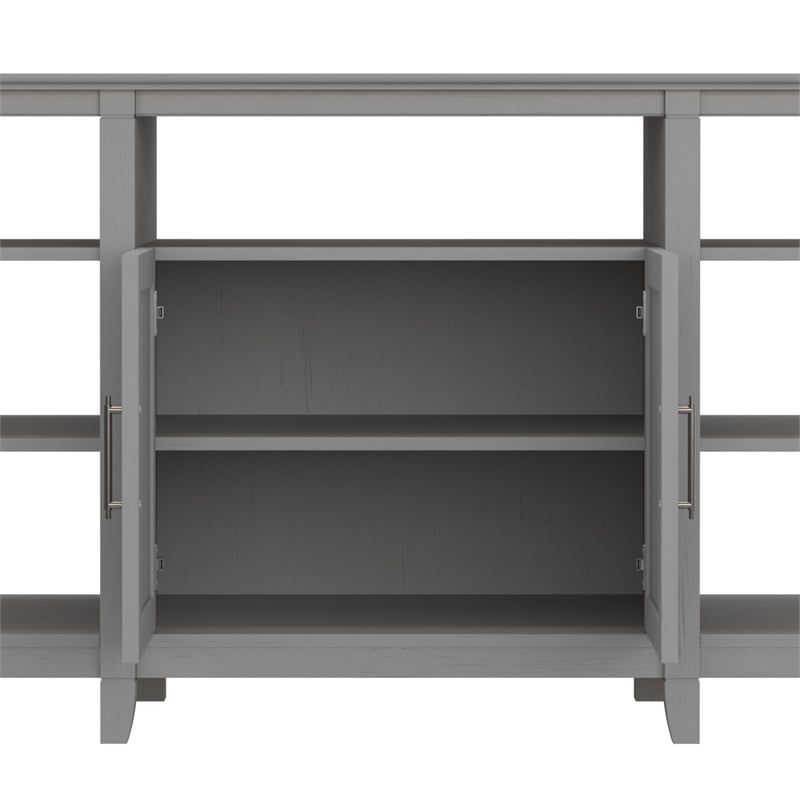 Key West Tall TV Stand with Bookcases in Cape Cod Gray - Engineered Wood