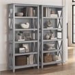 Key West 5 Shelf Bookcase Set of 2 in Cape Cod Gray - Engineered Wood