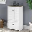 Fairview Storage Cabinet with File Drawer in White and Gray - Engineered Wood