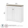 Bush Furniture Fairview Small Storage Cabinet with Doors in White & Gray
