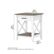Key West End Table with Storage in Pure White and Shiplap Gray - Engineered Wood