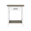 Key West End Table with Storage in Pure White and Shiplap Gray - Engineered Wood