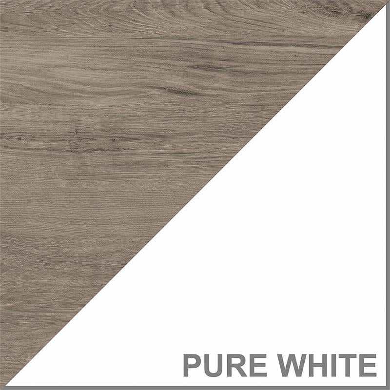 Key West Nightstand with Drawer in Pure White and Shiplap Gray - Engineered Wood