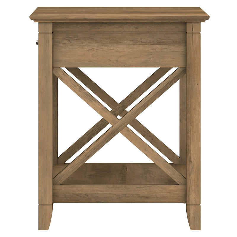 Bush Furniture Key West End Table with Storage in Reclaimed Pine
