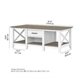 Key West Coffee Table with Storage in White and Gray - Engineered Wood