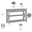 Key West Console Table with Drawers in Cape Cod Gray - Engineered Wood
