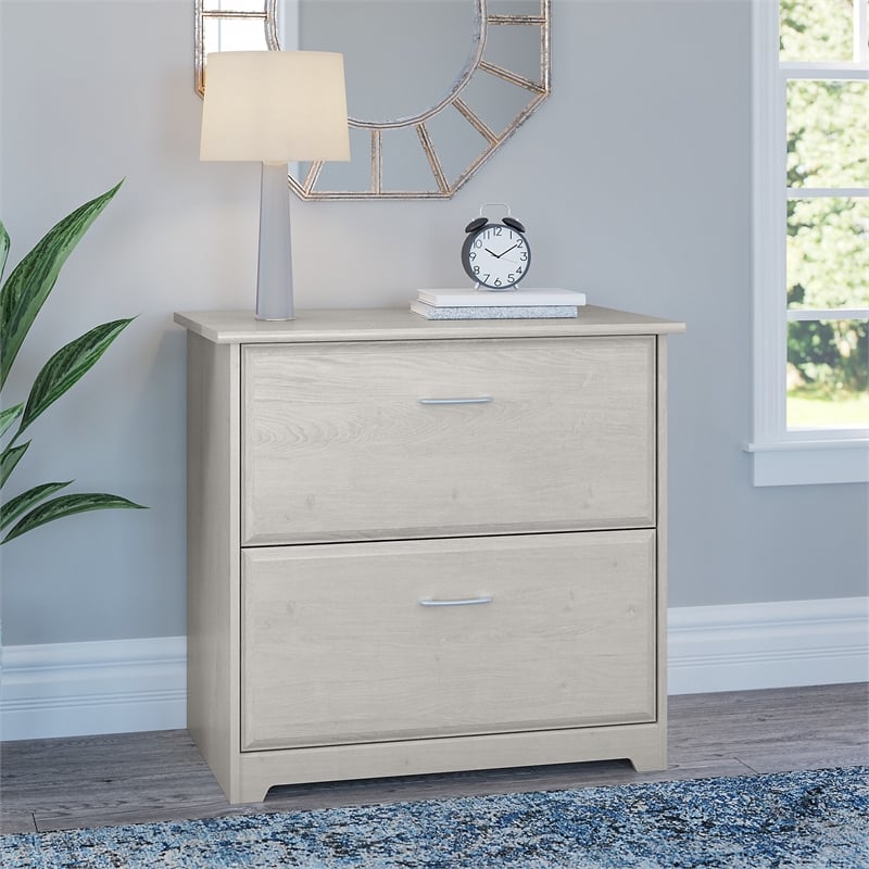 Cabot 2 Drawer Lateral File Cabinet in Linen White Oak - Engineered Wood