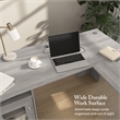 Cabot 60W L Shaped Computer Desk with Storage in Modern Gray - Engineered Wood
