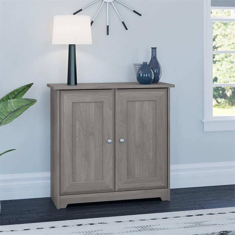 Bush Furniture Cabot Small Storage Cabinet with Doors in Modern Gray ...