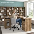 Cabot 60W L Computer Desk with Storage in Reclaimed Pine - Engineered Wood