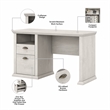 Yorktown 50W Home Office Desk with Storage in Linen White Oak - Engineered Wood