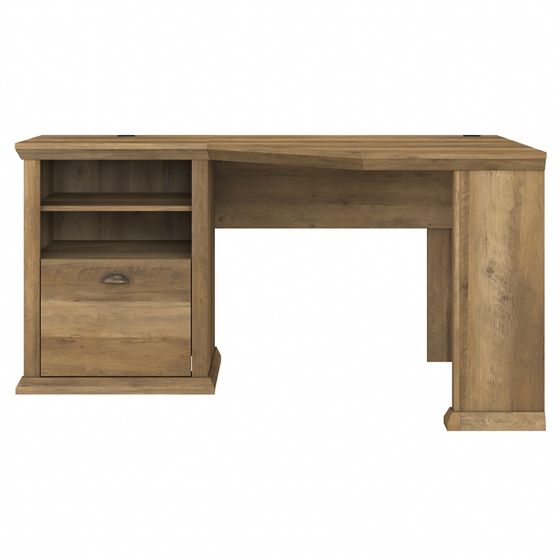 Yorktown 60W Corner Desk with Storage in Reclaimed Pine - Engineered Wood