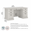 Bush Furniture Saratoga Executive Desk with Drawers in Linen White Oak