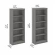 Saratoga Tall 5 Shelf Bookcase - Set of 2 in Modern Gray - Engineered Wood