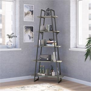 refinery a-frame etagere bookshelf in cottage white - engineered wood