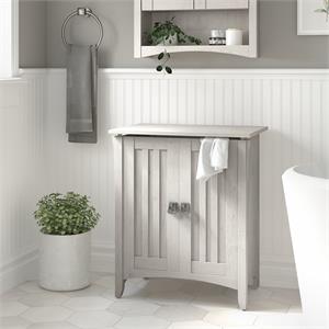 Salinas Laundry Hamper with Lid and Liner in Linen White Oak - Engineered Wood
