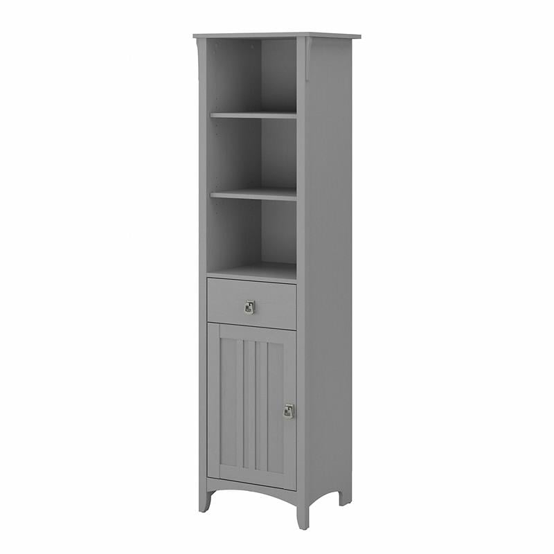 Bush Salinas Tall Engineered Wood Bookcase Cabinet in Cape Cod Gray ...