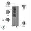 Salinas Tall Bathroom Storage Cabinet in Cape Cod Gray - Engineered Wood