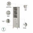 Salinas Tall Bathroom Storage Cabinet in Linen White Oak - Engineered Wood