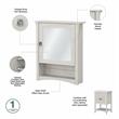 Salinas Bathroom Medicine Cabinet with Mirror in Linen White - Engineered Wood
