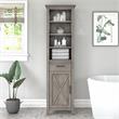 Bush Key West Tall Engineered Wood Bookcase Cabinet in Driftwood Gray