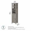 Bush Key West Tall Engineered Wood Bookcase Cabinet in Driftwood Gray