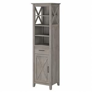 Key West Tall Narrow Bookcase Cabinet