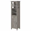 Bush Key West Tall Engineered Wood Bookcase Cabinet in Driftwood Gray