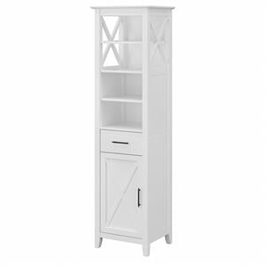 Key West Tall Narrow Bookcase Cabinet