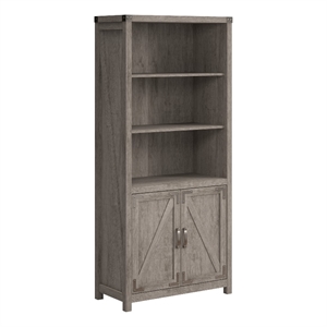 Kathy Ireland Home by Bush Cottage Grove 5 Shelf Bookcase with Doors - Engineered Wood
