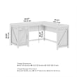Bush Furniture Knoxville 60W L Shaped Desk with Cabinet in Reclaimed Pine