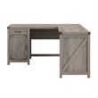 Bush Furniture Knoxville 60W L Shaped Desk with Cabinet in Restored Gray