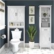 Bush Key West Engineered Wood & Linen Cabinet and Space Saver in White Ash