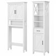 Bush Key West Engineered Wood & Linen Cabinet and Space Saver in White Ash